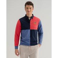 Brian Oak London Men's Navy & Red Colour Block Rugby Shirt | Size: XL