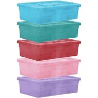 simpa 5PC Assorted Colour 32L Underbed Storage Box Set