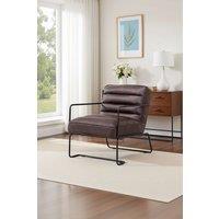 H&O Direct Mid-Century Modern PU leatherArmchair in Brown