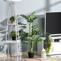 OUTSUNNY 100cm/3.3FT Artificial Monstera Tree Fake Plant in Pot Indoor in Green