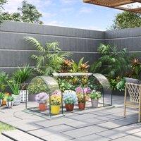 OUTSUNNY Tunnel Greenhouse Outdoor Grow House Steel Frame in Clear