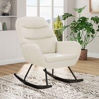 H&O Direct Teddy Upholstered Rocking Chair in Beige