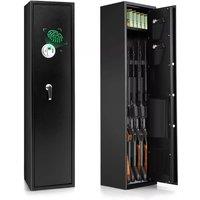Costway 5 Rifle Gun Safe Long Heavy Duty Gun Cabinet withDigital Keyspad in Black