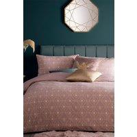 Furn Bee Deco Geometric Reversible Duvet Cover Set in Light Pink | Size: King