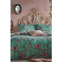 Furn Vintage Chinoiserie Exotic Floral Duvet Cover Set in Jade | Size: Super King