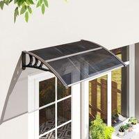 OUTSUNNY Door Canopy Awning Outdoor Window Rain Shelter for Door 100 x 75cm in Black | Size: 100 x 75 cm