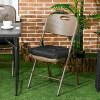 OUTSUNNY 42 x 42cm Replacement Garden Seat Cushion Pad with Ties in Black | Size: 42 x 42 cm
