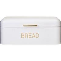 Orsina Matte Cream Bread Bin with Gold Handle, Tin Bread Storage Box for Kitchen, Large Capacity Bread Container in White