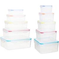 Orsina Veratile Fresh Seal Set Of 10 Food Containers With Airtight Lids, Airtight Lid Storge Containers For Kitchen in Clear