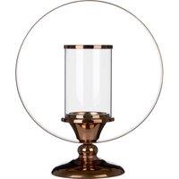 Orsina South Small Metal Candle Holder, Boutique-Style Brass Finished Candle Stand, Perfect Candelabra for Home Decor in Brown