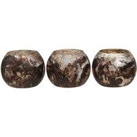 Orsina Garan Set Of 3 Brown Tealight Holders