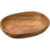 Orsina Acacia Wood Oval Serving Dish, Handcrafted Natural Wooden Bowl For Serving Snacks & Salads in Brown