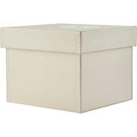 Orsina Versatile Cream Faux Leather DVD Storage Box, Elegant Faux Leather Box, Lightweight DVD Storage Container