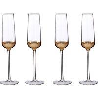 Orsina Horizon Set Of Four Champagne Glasses in Gold