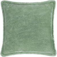 Furn Kallu Reversible Faux Fur Cushion in Pale Green | Size: 55 cm x 55 cm