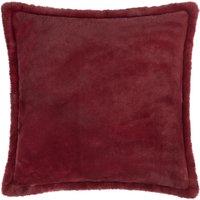 Furn Kallu Reversible Faux Fur Cushion in Red | Size: 55 cm x 55 cm