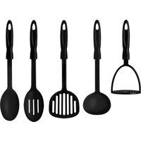 Orsina Tyri 5 Piece Black Nylon Kitchen Tool Set