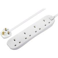 Masterplug Extension Lead 240v 4-gang 13a White 5m (UK Plug)