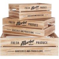Orsina Set of 3 Rustic Provisions Natural Crates in Brown