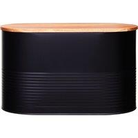 Orsina Alton Black Bread Bin With Acacia Wood Lid