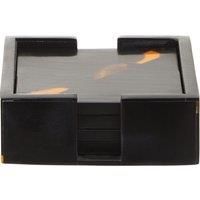 Orsina Roma Set Of Four Tortoise Shell Coasters in Black