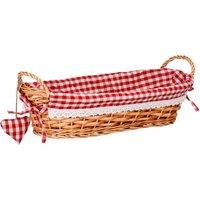 Orsina Red Gingham Lining Oblong Willow Basket