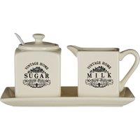 Orsina Vintage Home Square Cream Sugar & Milk Set