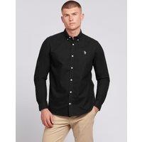 U.S. POLO ASSN. Men's Peached Oxford Shirt in Black | Size: Small