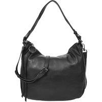 House of Leather Women's Womens Real Leather Handbag Hobo Style Shoulder Bag Diana Blue in Black | Size: Medium