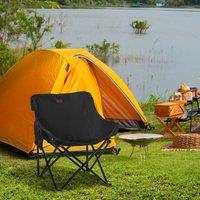 OUTSUNNY Folding Camping Chair with Carrying Bag & Storage Pocket in Black
