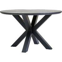 Orsina Stylish Dining Table With Black Metal Legs, Elegant Small Dining Table, Sturdy Kitchen Table For Dinner in Brown