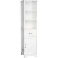 Orsina White Wood Floorstanding Cabinet With Shelves