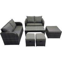 Fimous Garden Outdoor Furniture Set with 3 Stools Dark Grey Mixed