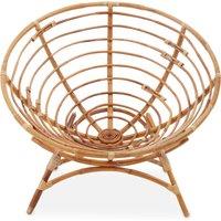 Orsina Round Woven Rattan Chair in a Cone Shape, Cane Outdoor Chair, Rattan Patio Chair, Round Rattan Arm Chair in Brown | Size: Armchair