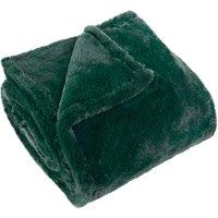 Furn Kallu Double-Sided Faux-Fur Throw in Green | Size: 150 cm x 200 cm