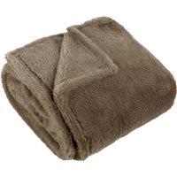 Furn Kallu Double-Sided Faux-Fur Throw in Brown | Size: 150 cm x 200 cm