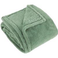 Furn Kallu Double-Sided Faux-Fur Throw in Light Green | Size: 150 cm x 200 cm