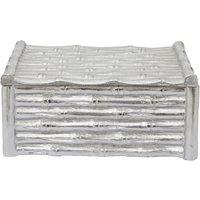 Orsina Hiba Large Silver Finish Bamboo Effect Trinket Box