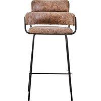 Orsina Tamzin Brown Faux Leather Bar Chair