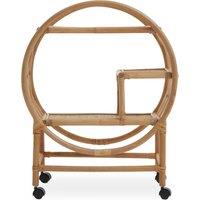 Orsina Mobile rattan Bar Trolley, Durable Drink Cart, Versatile Serving Trolley, Compact Rattan Drinks Trolley in Brown