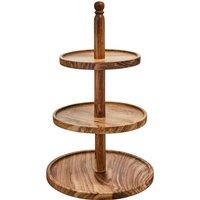 Orsina Kora Sheesham Wood Three Tier Cake Stand in Brown