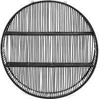 Orsina Batu Large Black Rattan Wall Shelf