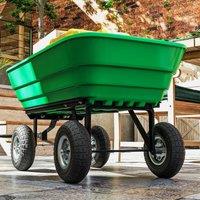 OUTSUNNY Set of Four 10 Pneumatic Wheels for Barn Carts, Garden Cart Black