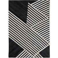 Orsina Bosie Safira Large Black & White Hair on Leather Rug