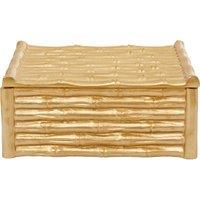 Orsina Hiba Large Gold Finish Bamboo Effect Trinket Box
