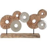 Orsina Elementi 7 Disc Wooden Sculpture in Brown