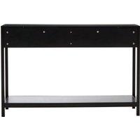 Orsina Rustic Black Wood Console Table, Ample Space Hallway Table, Eaisly Maintained Console Table With Drawers