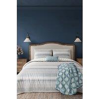 Helena Springfield 'Folk Stripe' Cotton Duvet Cover Set in Teal | Size: Super King