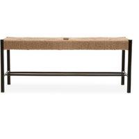 Orsina Natural Elegance of Bench, Sturdy & Durable Handwoven Bench, Minimalist Design Simple Bench in Black