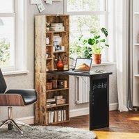 HOMCOM Convertible Desk with Blackboard Multi-function Workstation in Brown